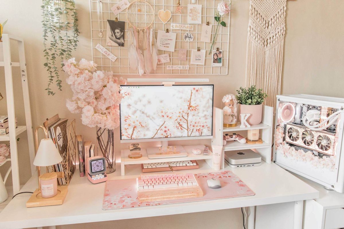 Phong cách setup bàn làm việc dễ thương
