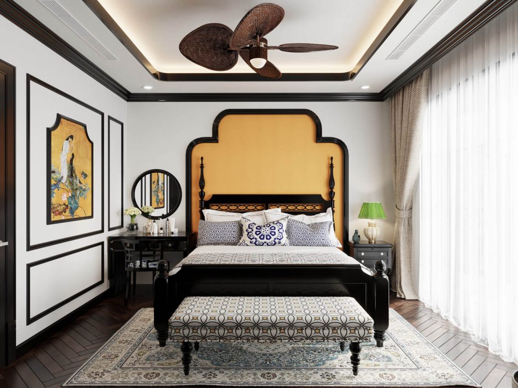 Phòng ngủ phong cách nội thất indochine
