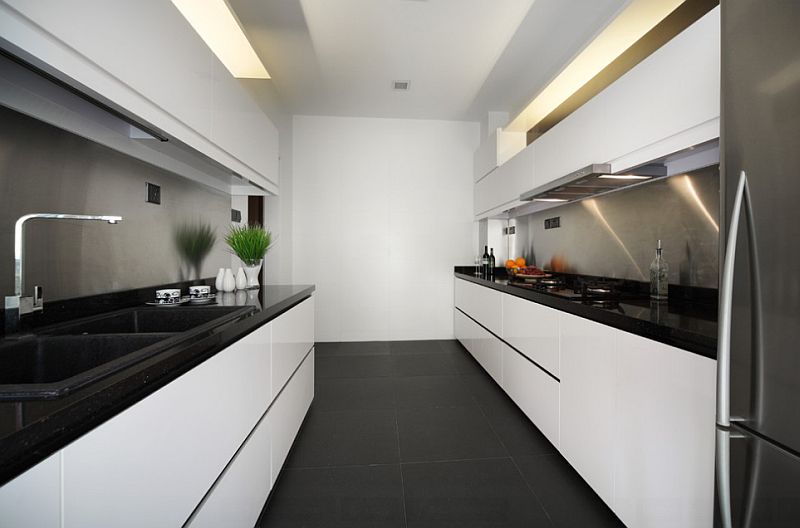 black white minimalist kitchen