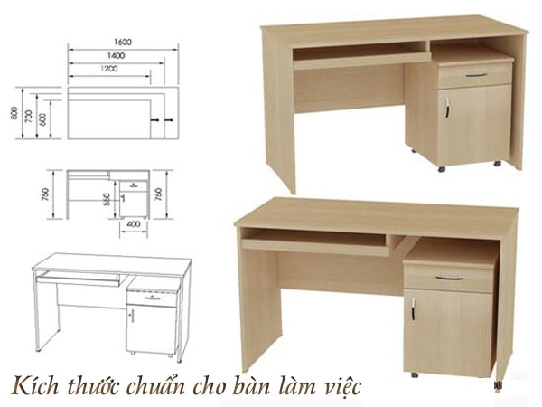 Kích Thước Bàn Làm Việc Tiêu Chuẩn Văn Phòng