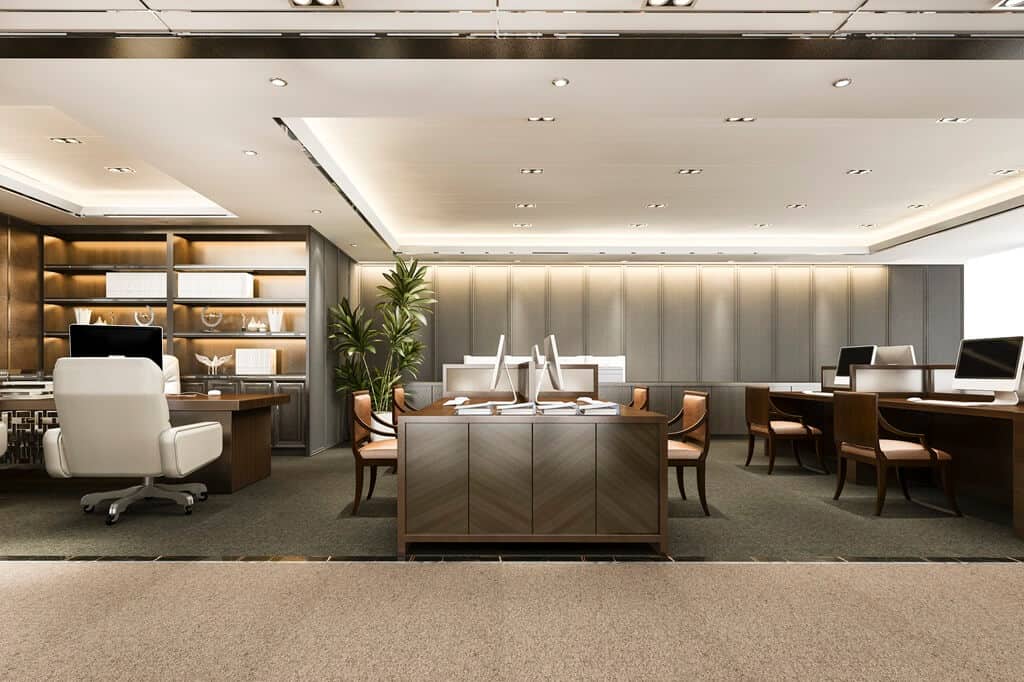 modern office interior color design, productive office workspace, contemporary office interior